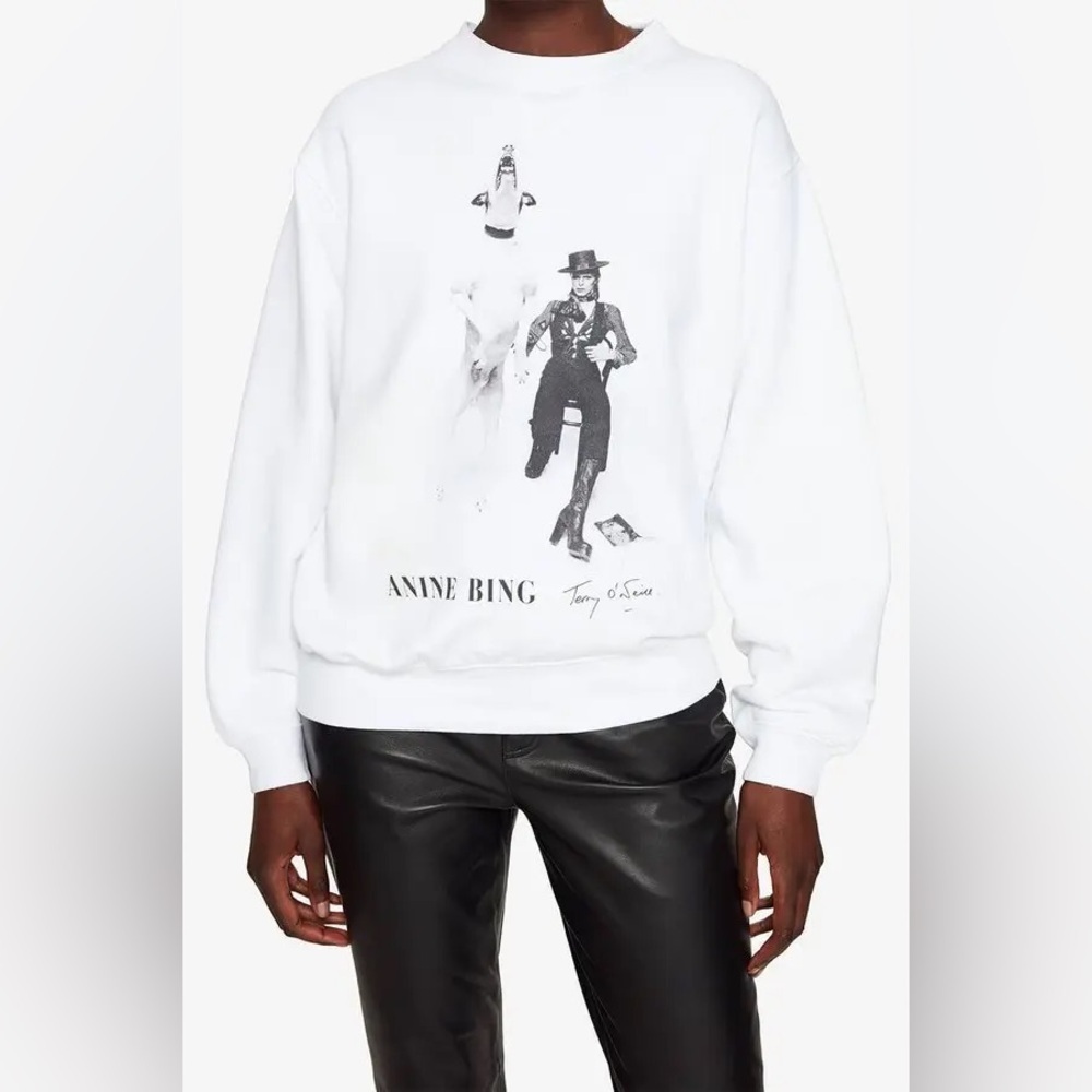 Anine Bing - Ramona Cotton Sweatshirt Ab X To David Bowie NWT - Picture 3 of 5